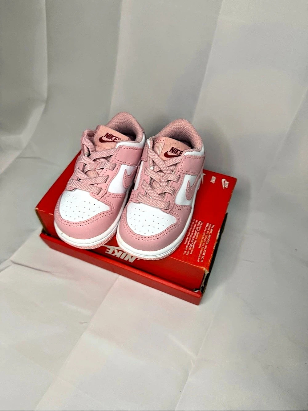 Nike Dunk Low Toddler White Pink Sneakers